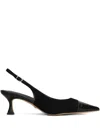 Lola Cruz Pointed-toe Slingback Pumps In Black