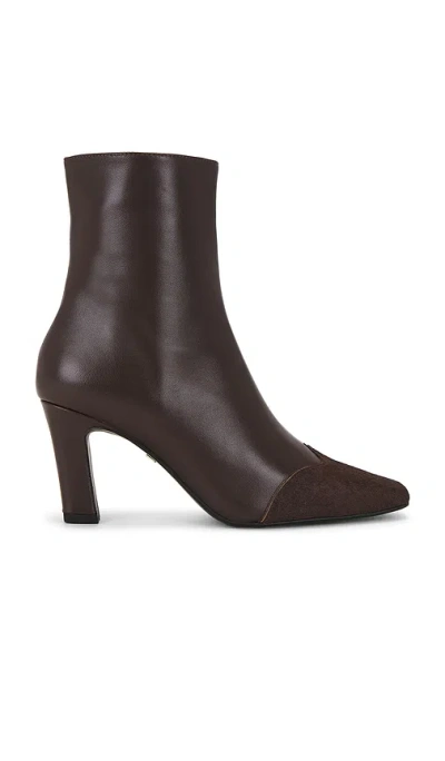 Lola Cruz Pony Hair Ankle Bootie In Brown