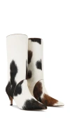 Lola Cruz Pony Hair Mid Calf Boot In White