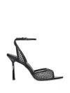 Lola Cruz Ruby Mesh-panel Sandals In Black