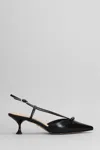 Lola Cruz Satina Heel 55 Pumps In Black Leather In Black