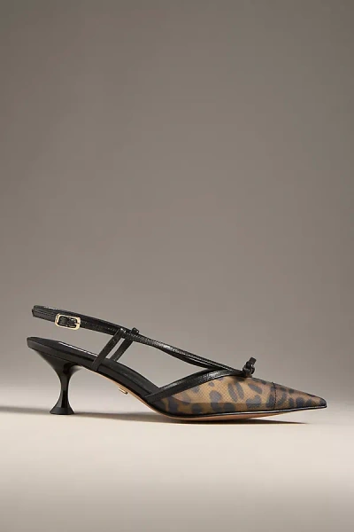 Lola Cruz Satina Slingback Kitten Heels In Multicolor