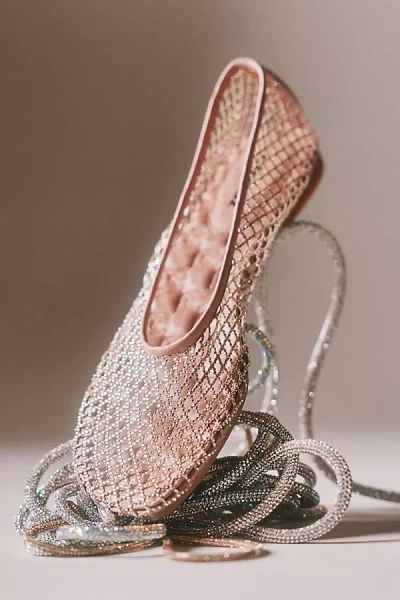 Lola Cruz Sequin Mesh Ballet Flats In Multi