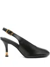Lola Cruz Slingback Leather Pumps In Black