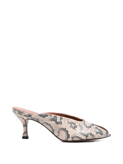 Lola Cruz Snakeskin-pattern Sandals In Neutral