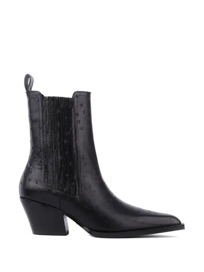 Lola Cruz Solenne Stiefel Mit Strausseneffekt In Black