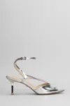 Lola Cruz Streep 65 Sandals In Silver Leather In Silver