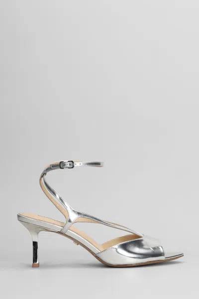 Lola Cruz Streep 65 Sandals In Silver Leather