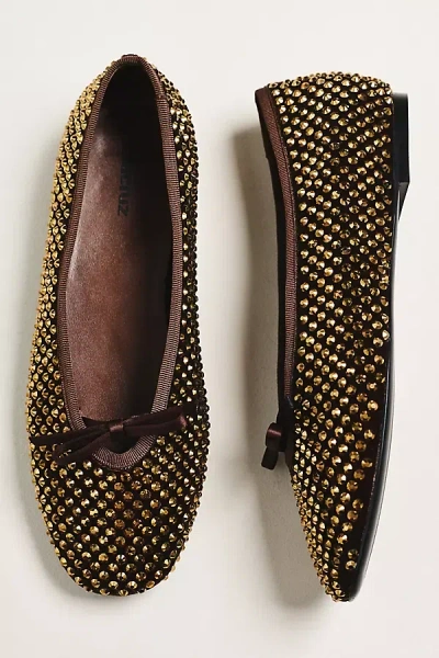 Lola Cruz Studded Bow Ballet Flats In Multi