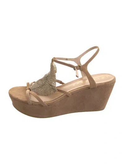 Pre-owned Lola Cruz Suede Sandals In Brown