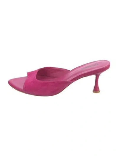 Pre-owned Lola Cruz Suede Slides In Pink