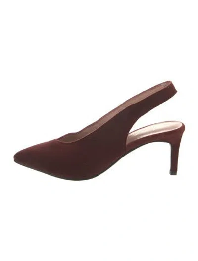 Pre-owned Lola Cruz Suede Slingback Pumps In Burgundy