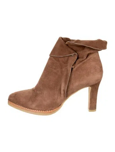 Pre-owned Lola Cruz Suede Slouch Boots In Brown