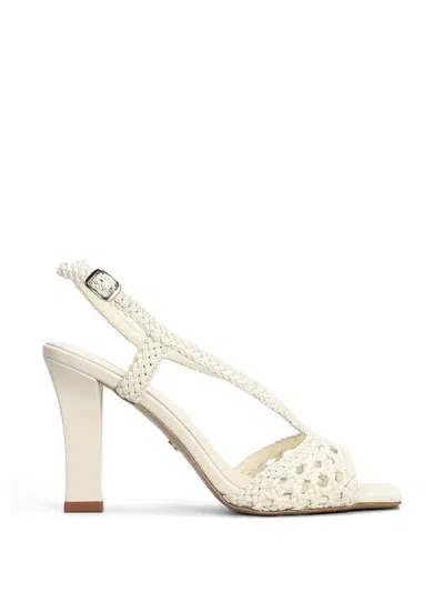 Lola Cruz Tabata Braided Slingback Sandals In White