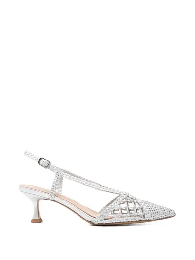 Lola Cruz Tabata Heeled Pumps In Silver