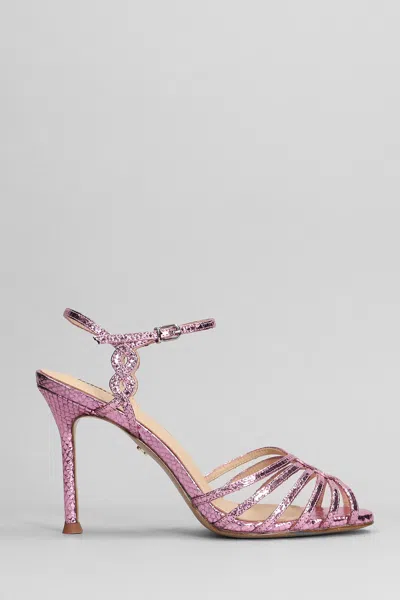 Lola Cruz Tango 95 Sandals In Rose-pink Leather In Pink