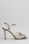 Lola Cruz Tango 95 Sandals In Viola Leather In Viola