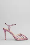 Lola Cruz Tango 95 Sandals In Rose-pink Leather In Pink