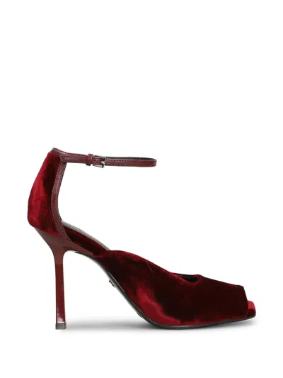 Lola Cruz Velvet Open-toe Sandals In Multi