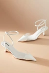 Lola Cruz Vinyl Heart Kitten Heels In White