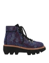Lola Cruz Woman Ankle Boots Blue Size 8 Leather