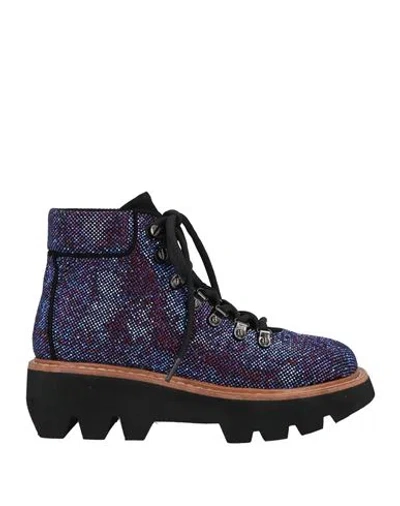 Lola Cruz Woman Ankle Boots Blue Size 8 Leather