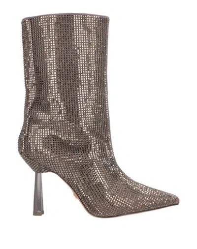 Lola Cruz Woman Ankle Boots Bronze Size 8 Leather In Yellow