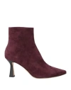 Lola Cruz Woman Ankle Boots Burgundy Size 8 Soft Leather In Red