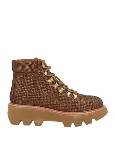 Lola Cruz Woman Ankle Boots Camel Size 11 Leather In Beige