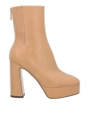 Lola Cruz Woman Ankle Boots Camel Size 11 Soft Leather In Beige