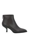 Lola Cruz Woman Ankle Boots Dark Brown Size 8 Leather In Brown