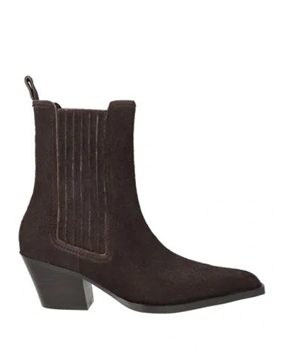 Lola Cruz Woman Ankle Boots Dark Brown Size 9 Leather