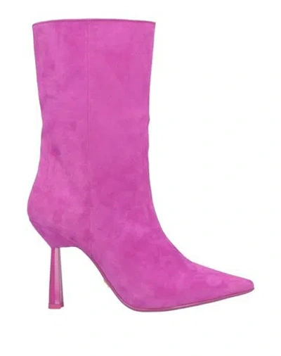 Lola Cruz Woman Ankle Boots Mauve Size 11 Soft Leather In Purple