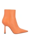 Lola Cruz Woman Ankle Boots Orange Size 8 Soft Leather