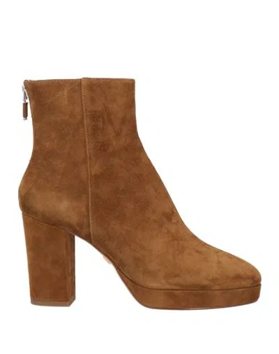 Lola Cruz Woman Ankle Boots Tan Size 10 Soft Leather In Brown