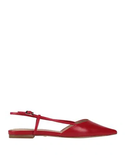 Lola Cruz Woman Ballet Flats Red Size 8 Leather