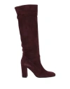 Lola Cruz Woman Boot Dark Purple Size 8 Leather