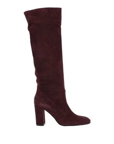 Lola Cruz Woman Boot Dark Purple Size 8 Leather
