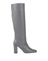 Lola Cruz Woman Boot Lead Size 8 Leather In Grey