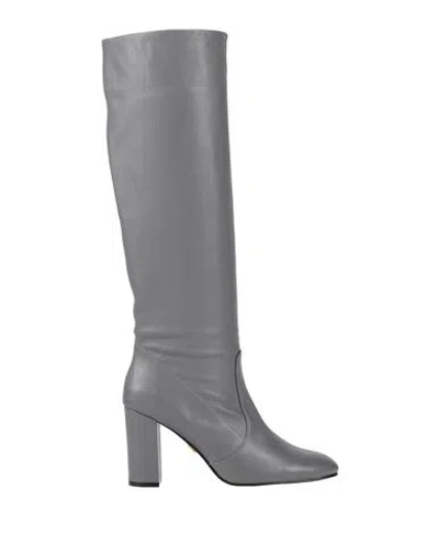 Lola Cruz Woman Boot Lead Size 8 Leather In Grey