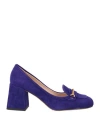 Lola Cruz Woman Loafers Bright Blue Size 8 Leather In Blue