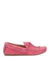 Lola Cruz Woman Loafers Fuchsia Size 8 Leather In Pink