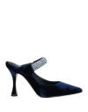 Lola Cruz Woman Mules & Clogs Blue Size 7 Textile Fibers In Blue