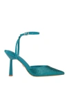 Lola Cruz Woman Pumps Azure Size 7 Leather In Blue