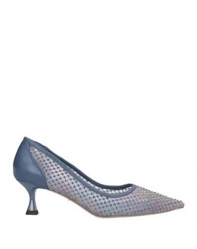 Lola Cruz Woman Pumps Blue Size 6 Textile Fibers