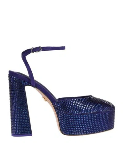 Lola Cruz Woman Pumps Dark Purple Size 8 Leather