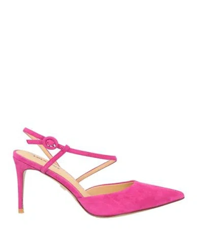 Lola Cruz Woman Pumps Fuchsia Size 8 Leather In Pink