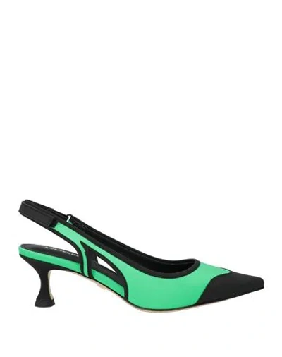 Lola Cruz Woman Pumps Green Size 8 Textile Fibers