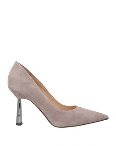 Lola Cruz Woman Pumps Grey Size 11 Leather