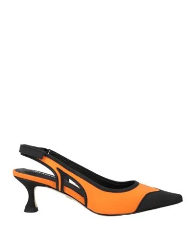 Lola Cruz Woman Pumps Orange Size 8 Textile Fibers